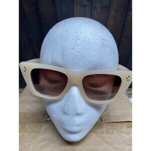 Women’s Oversized Square Sunglasses - Cream Frame, Brown Lenses